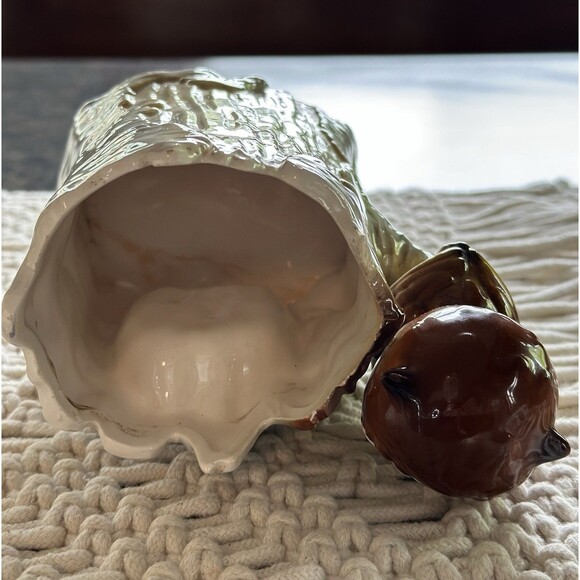 Vintage small ceramic made in Japan cute 5” mom and baby owl in tree planter‎ - Picture 5 of 11